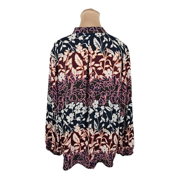 RACHEL Rachel Roy Floral Red Green Flowy Lightweight Blouse Sz XL - Picture 6 of 10